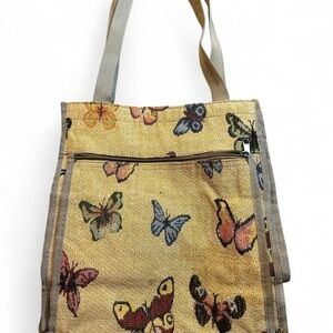 Vintage butterfly tapestry‎ small shoulder bag purse